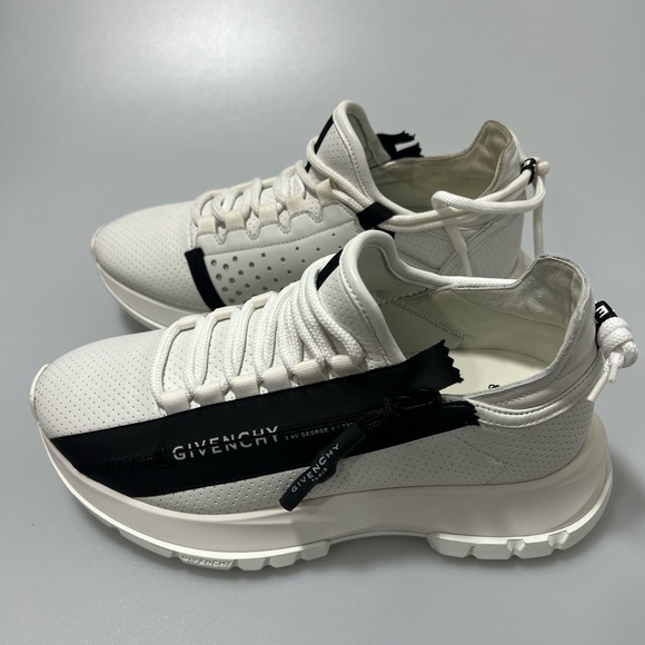 Givenchy Spectre Side-Zip Leather Sneakers White Black Women's EU